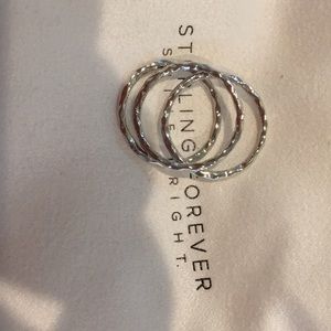 new “Sterling Forever” hammered Ring set (3)